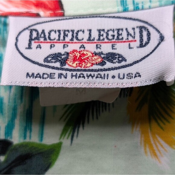 VTG Pacific Legend Hawaiian Shirt Medium Flamingo Floral Made in Hawaii Aloha - Picture 2 of 7
